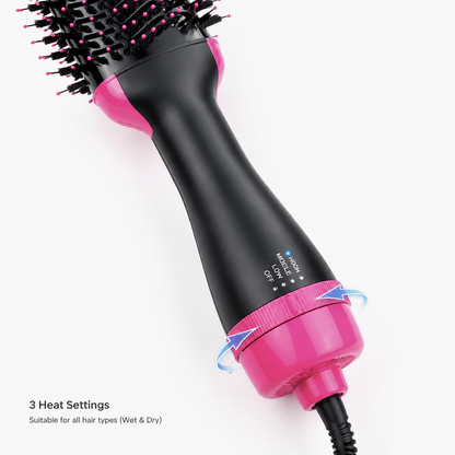 One step hot air brush